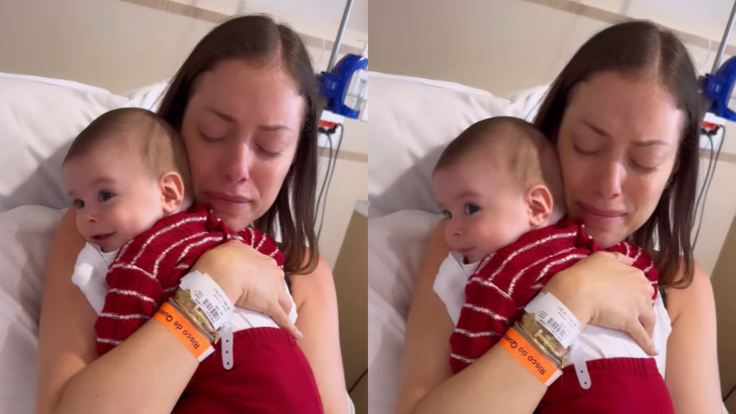 Internada, ela já iniciou a quimioterapia e não pode mais amamentar o filho de 5 meses