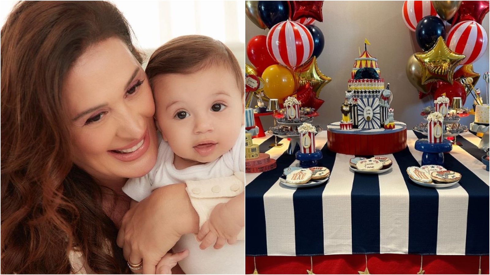 Claudia Raia celebra primeiro aniversário do filho Luca com festa de circo