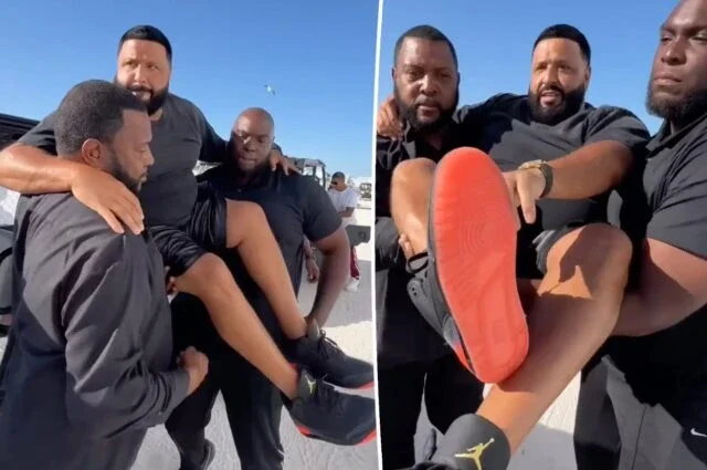 DJ Khaled é criticado por fazer seguranças carregá-lo para não 