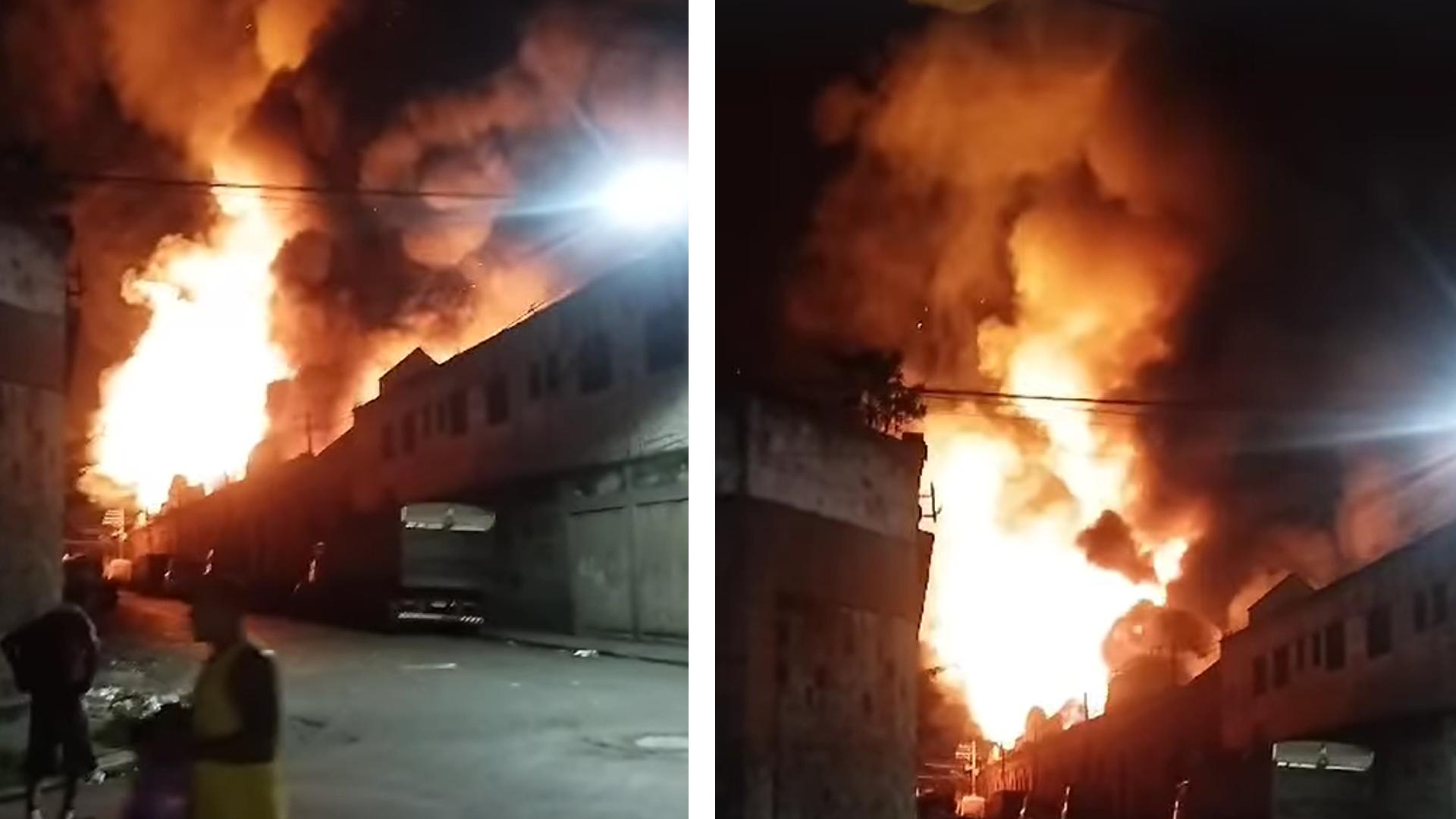 Incêndio destrói galpão da Receita Federal em Santos; assista ao vídeo