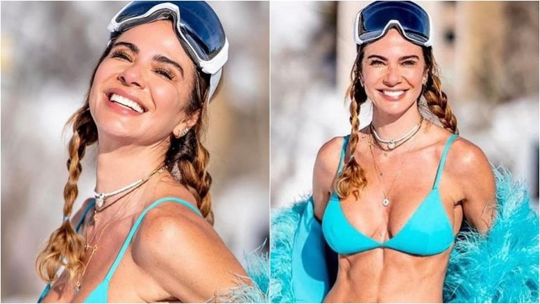 Que coragem! Luciana Gimenez faz cliques de biquíni na neve: ‘A vida acontece’