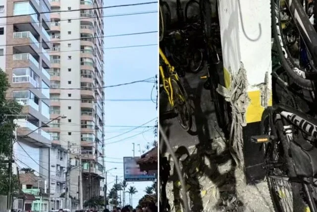 Moradores evacuam prédio da Praia Grande por conta de 