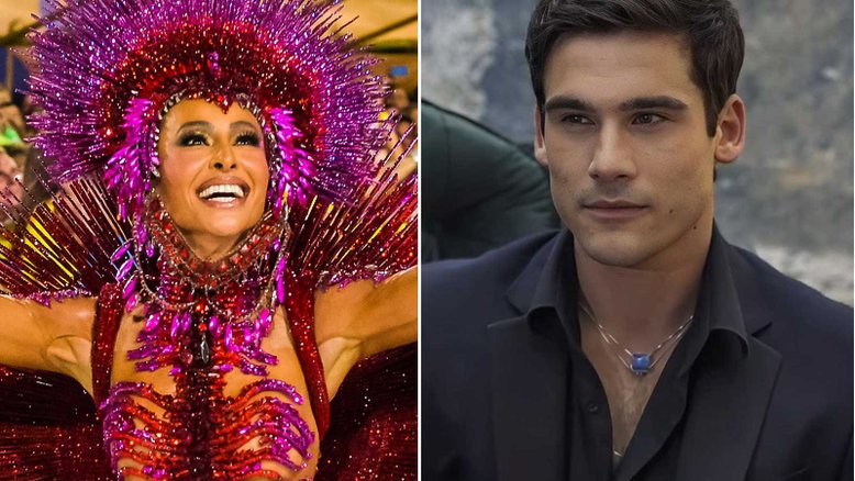 Sabrina Sato foi acompanhada por Nicolas Prattes durante os desfiles das campeãs