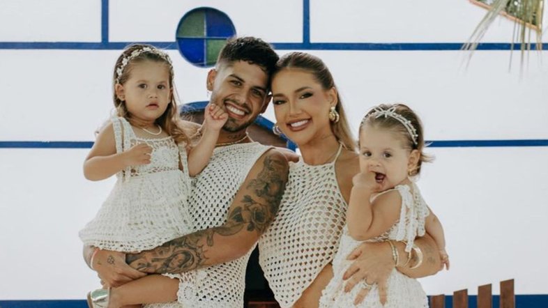 Virginia e Zé Felipe com as filhas, Maria Alice e Maria Flor