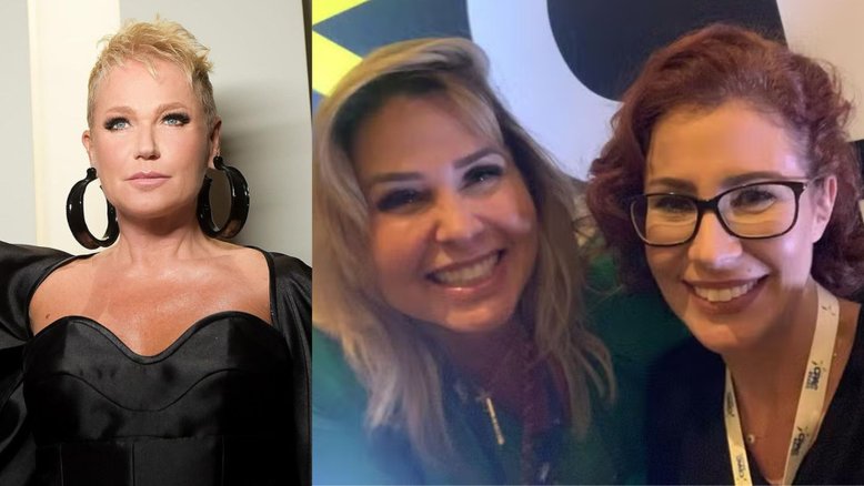 Xuxa (à esquerda), Andréa Sorvetão e Carla Zambelli (à direita)