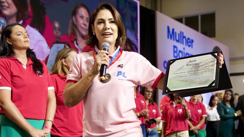 Michelle Bolsonaro em evento do PL Mulher
