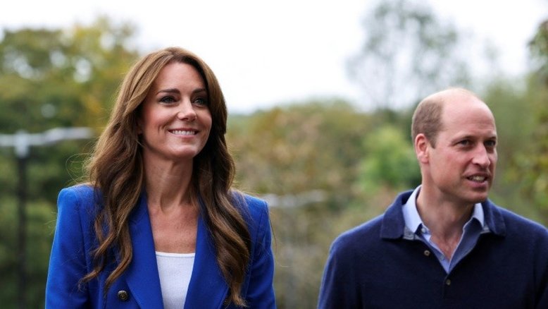 A princesa e príncipe de Gales, Kate e William, perto de Marlow, oeste de Londres, em 12 de outubro de 2023 -