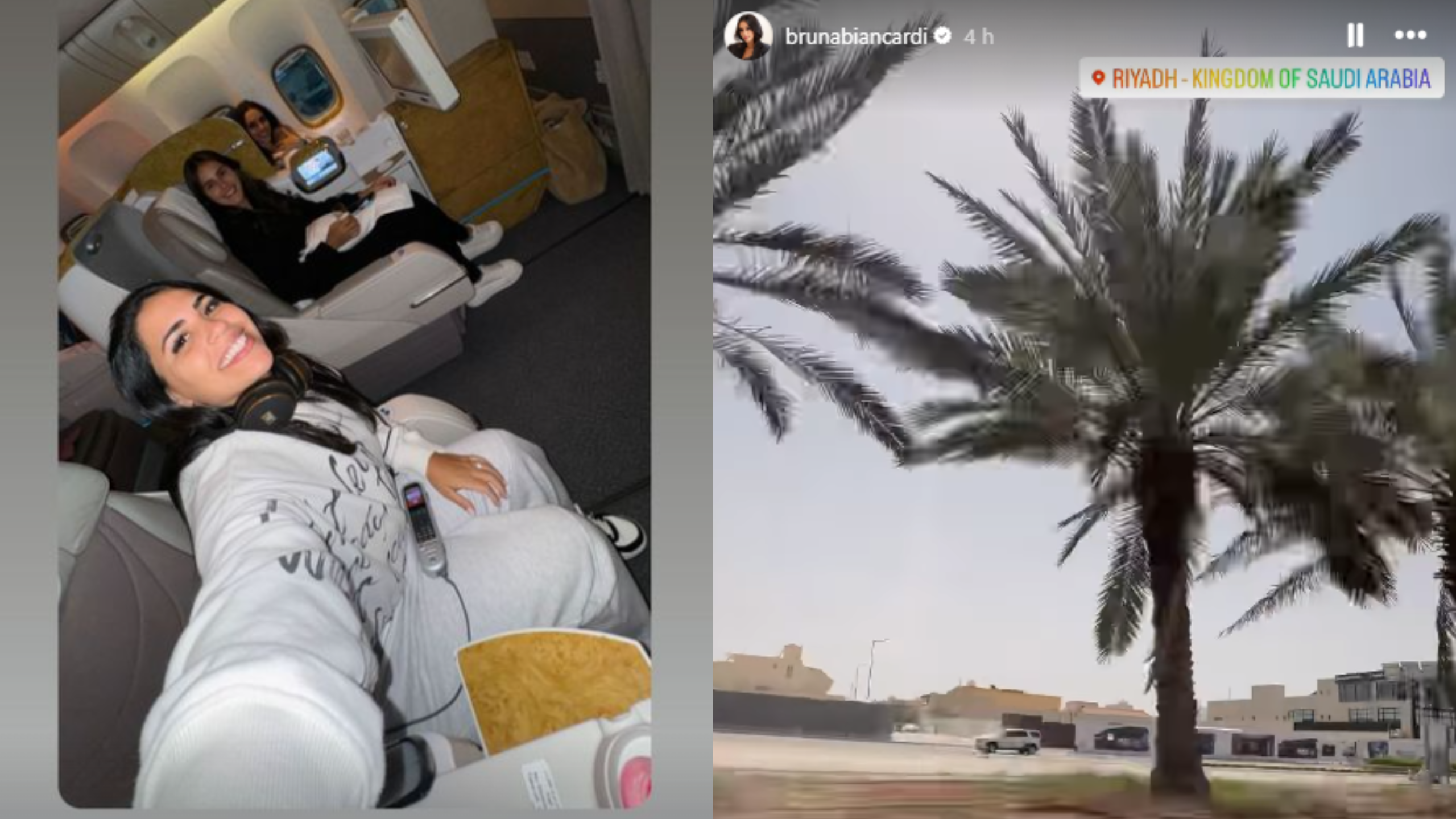Bruna Biancardi chega com Mavie, irmã e melhor amiga na Arábia Saudita