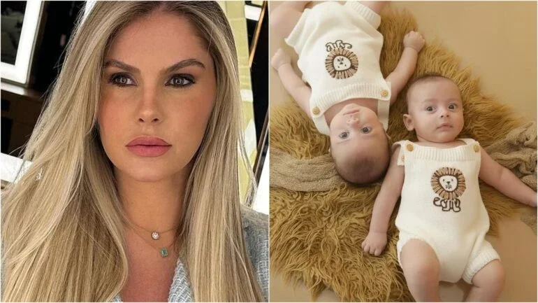 Bárbara Evans compartilha ensaio fotográfico inédito dos filhos gêmeos e encanta web