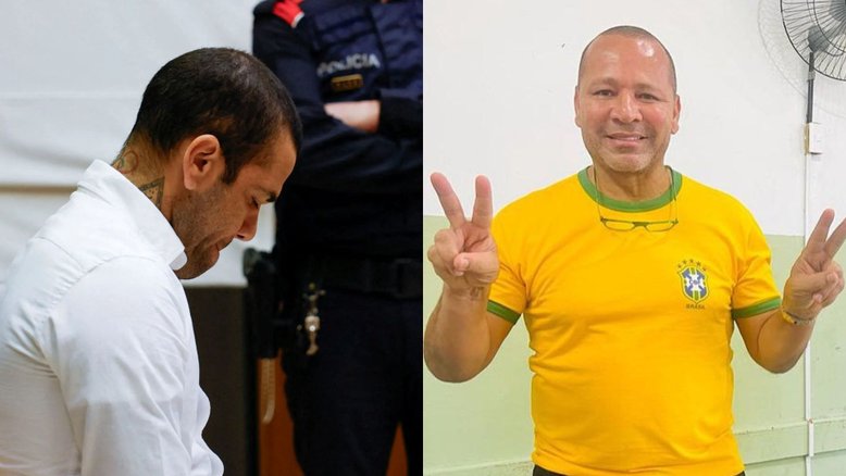 Daniel Alves (esq.) e Neymar Pai (dir.)