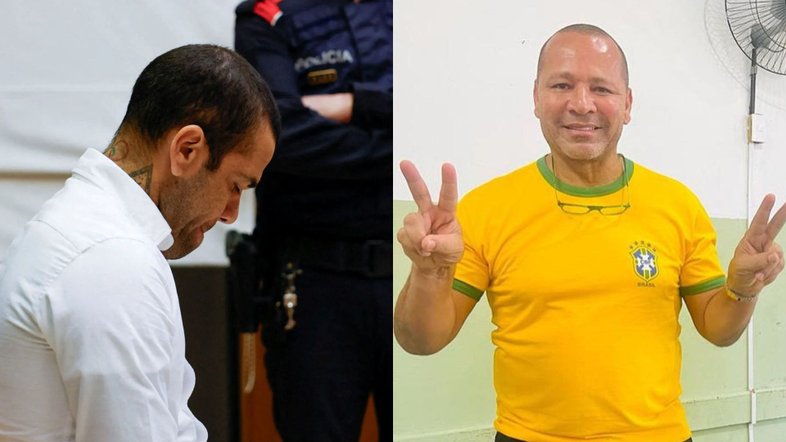 Daniel Alves (esq.) e Neymar Pai (dir.)