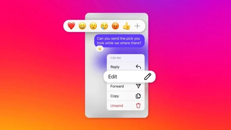 O Instagram agora permitirá a edição de DMs por 15 minutos após seu envio