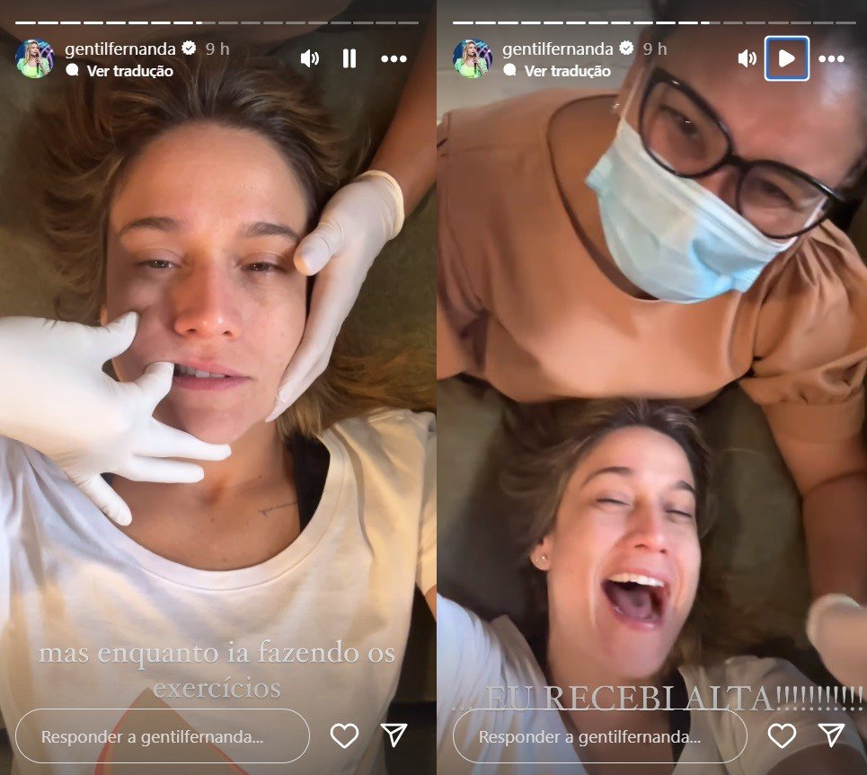 Fernanda Gentil recebe alta após tratar paralisia facial 2 Fernanda Gentil recebe alta após tratar paralisia facial