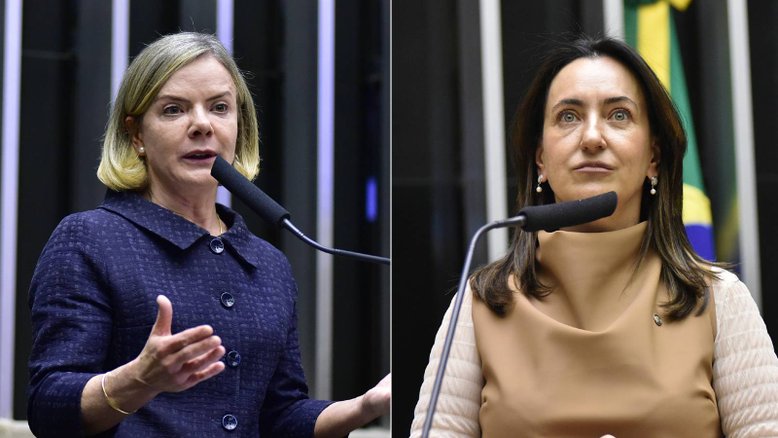 As deputadas Gleisi Hoffmann e Rosangela Moro