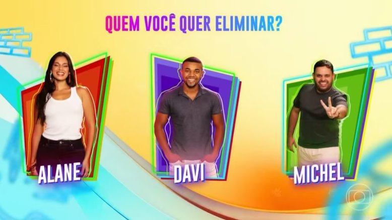Alane, Davi e Michel formam o Paredão da semana no BBB