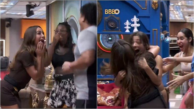 BBB24: Beatriz derruba Sabrina Sato durante visita aos confinados