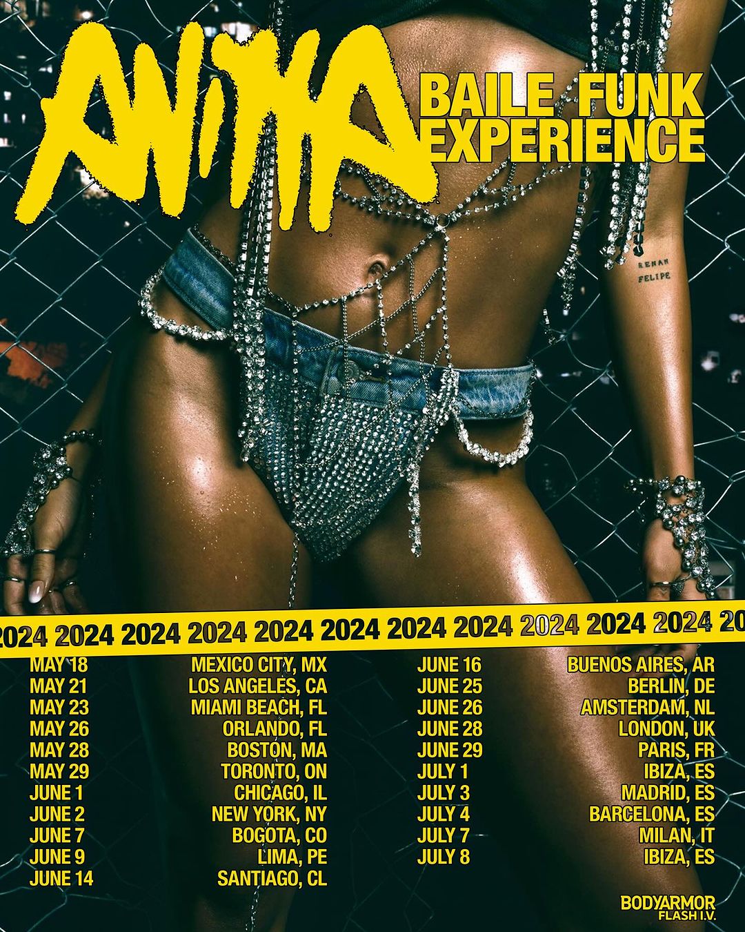 Anitta anuncia sua primeira turnê mundial, 'BaileFunkExperience': 'Absolutamente emocionada'