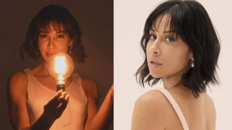 Maíra Cardi abandona os longos cabelos loiros por um corte curto com franja e fios escuros