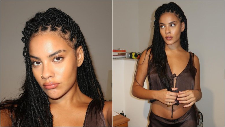 Bella Campos compartilha clique com look poderoso e ganha elogio de Vini Jr.