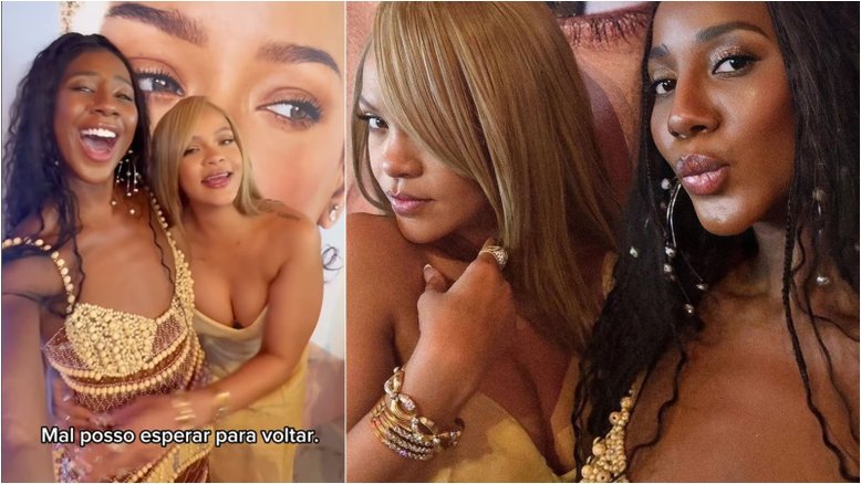 Rihanna manda recado aos fãs brasileiros em encontro com Camilla de Lucas: 'Mal posso esperar para voltar'