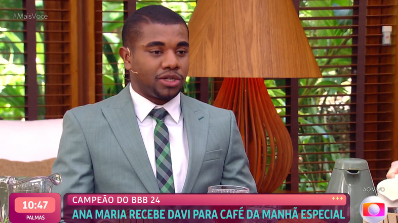 Davi durante participação no 'Mais Você'