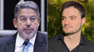 O presidente da Câmara dos Deputados, Arthur Lira, e o influencer Felipe Neto