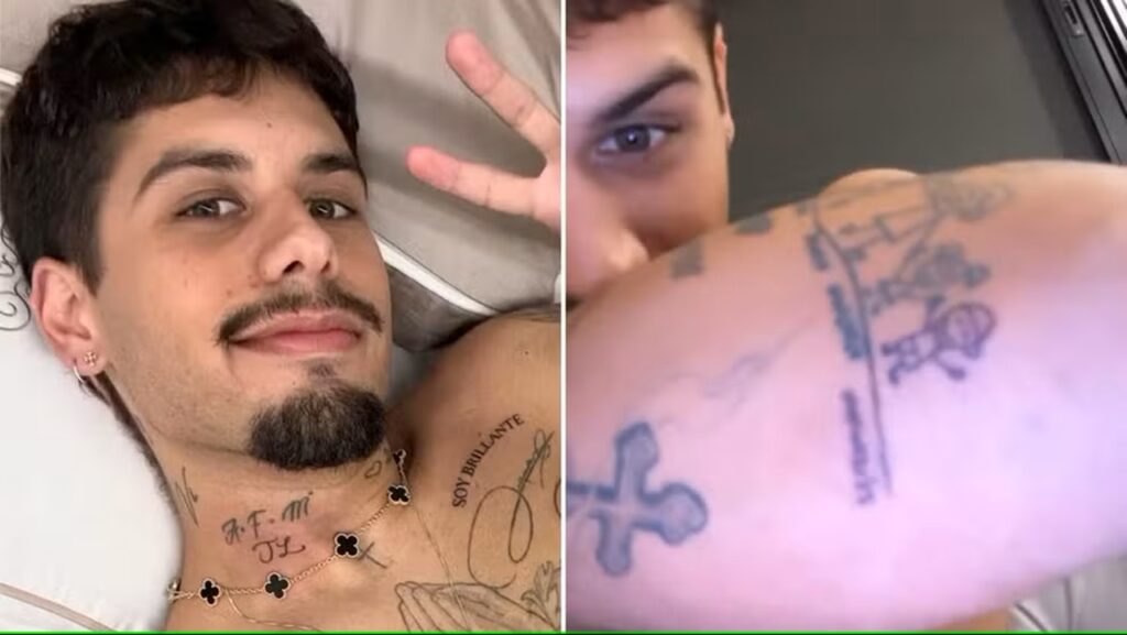 Zé Felipe faz tatuagens em homenagem ao terceiro filho; confira os resultados