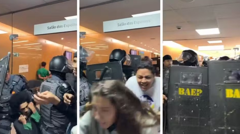 Vídeos mostram polícia agredindo estudantes durante votação na Alesp