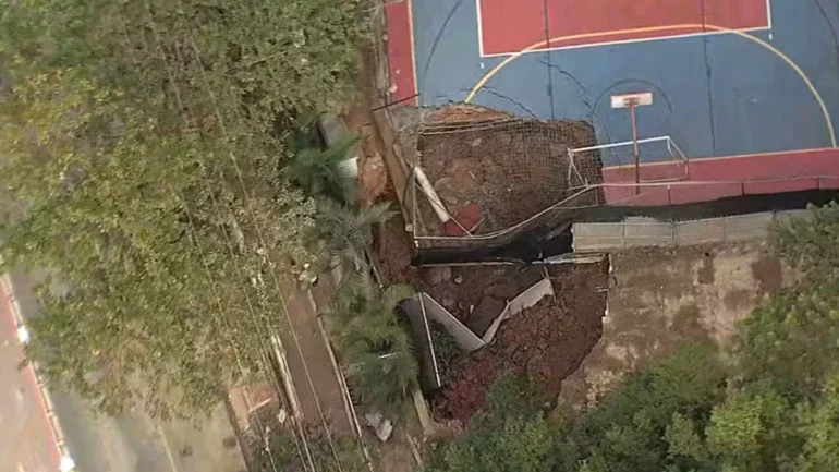 Cratera se abre em quadra de condomínio vizinho à obra do metrô em SP