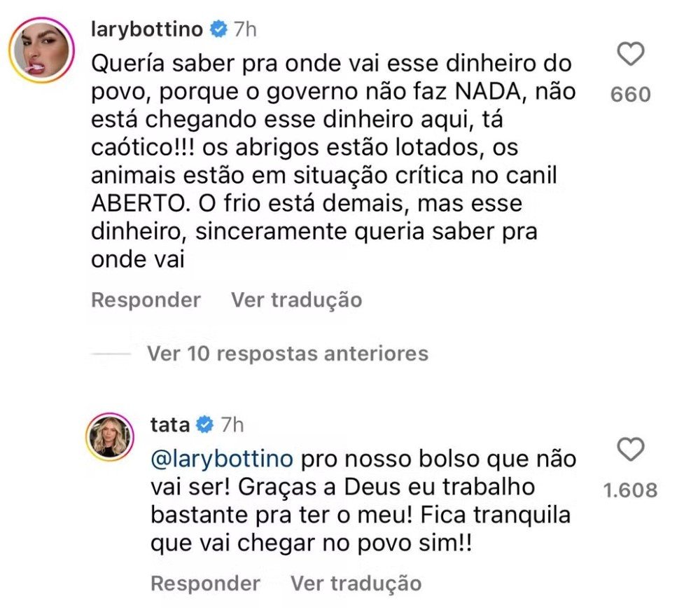 Tragédia no RS: Tata Estaniecki rebate acusação de que não irá doar dinheiro arrecadado em podcast