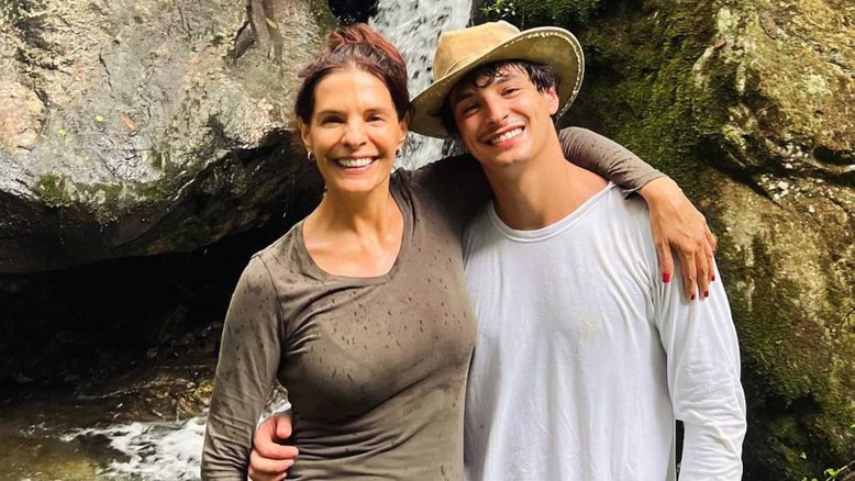 Helena Ranaldi e o filho, Pedro