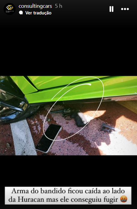 SP: motorista tem Rolex roubado e atropela moto com Lamborghini, mas ladrão foge 3 Lamborghini destruída na Av. Brigadeiro Faria Lima