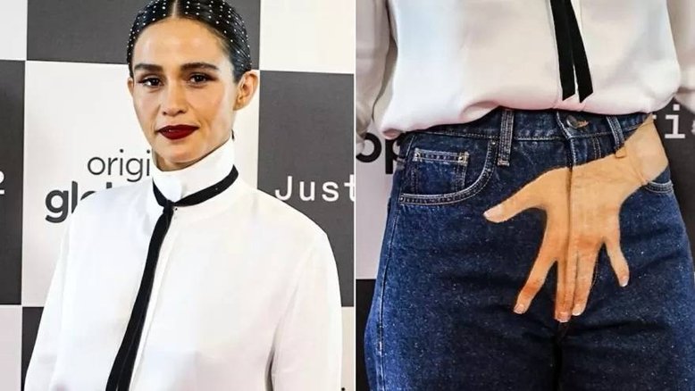 Nanda Costa leiloa calça inusitada para vítimas do Rio Grande do Sul