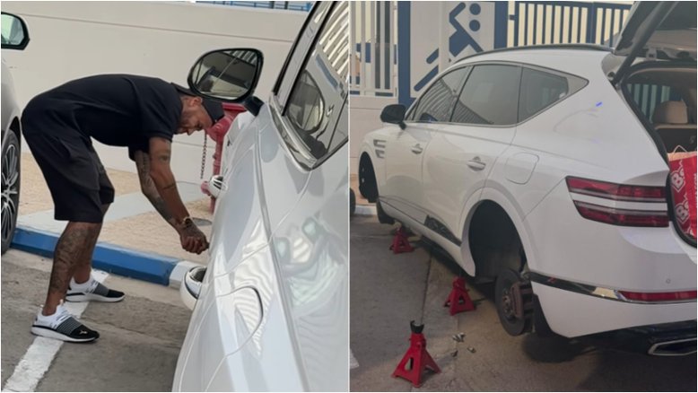 Brincadeira? Neymar fura pneus do carro de colega de time em 'vingança': ‘Um dia da caça, outro do caçador’
