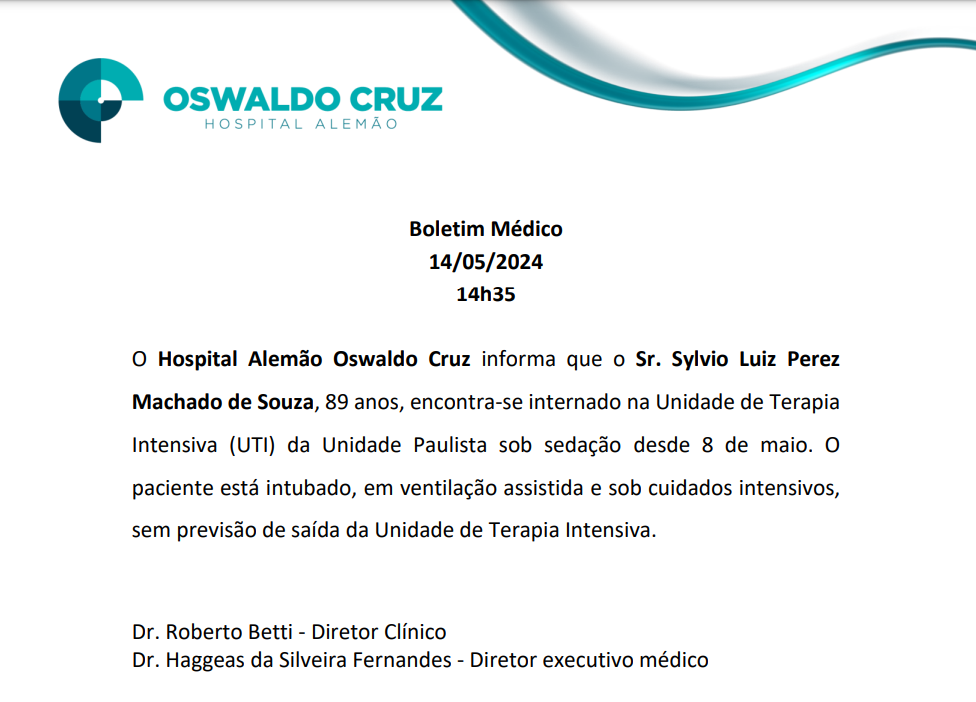 Boletim médico de Silvio Luiz