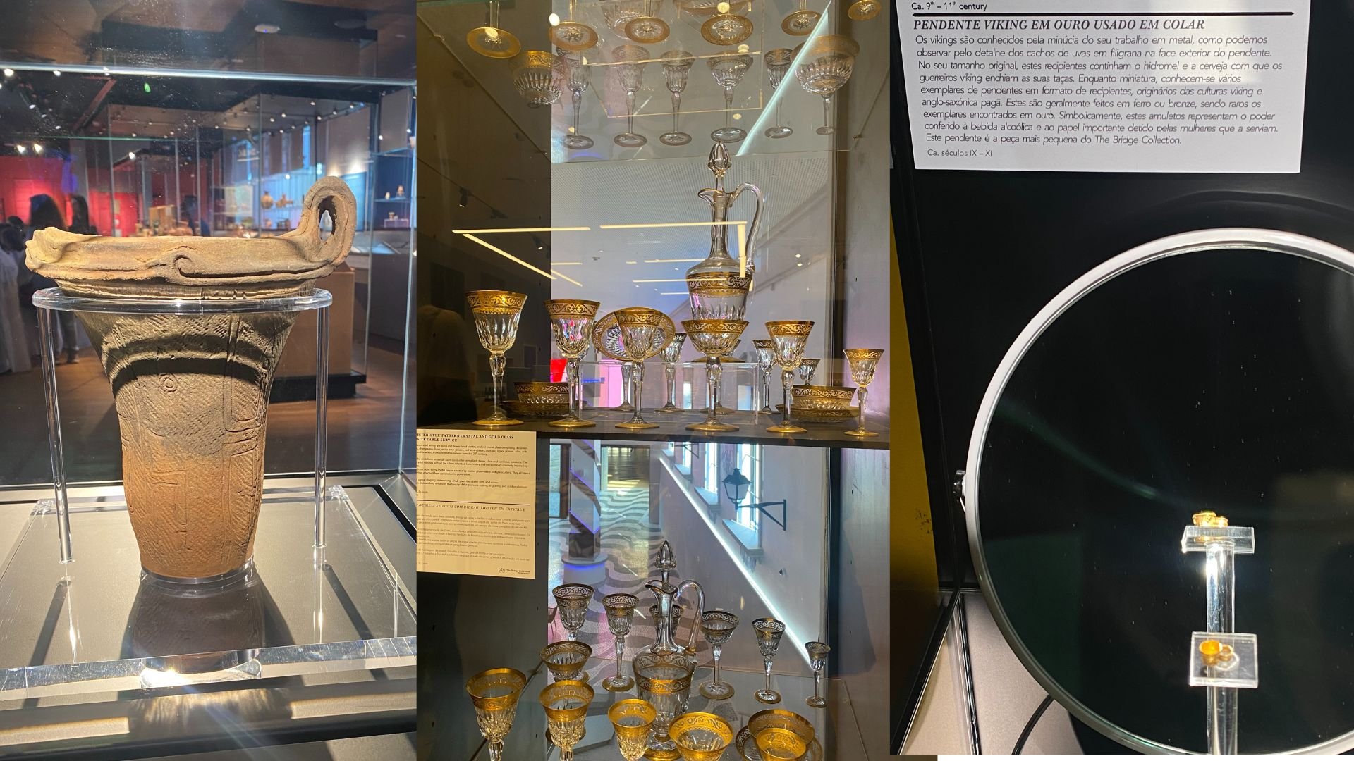 The Bridge Collection: recipiente de cerâmica do período Jomon, serviço de mesa St. Louis e pendente viking de ouro usado em colares