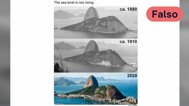 Checagem: Fotos do Pão de Açúcar não desmentem aumento do nível do mar