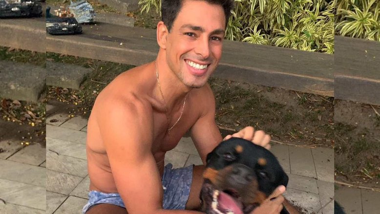Cauã Reymond e o cão Romeu, que morreu envenenado