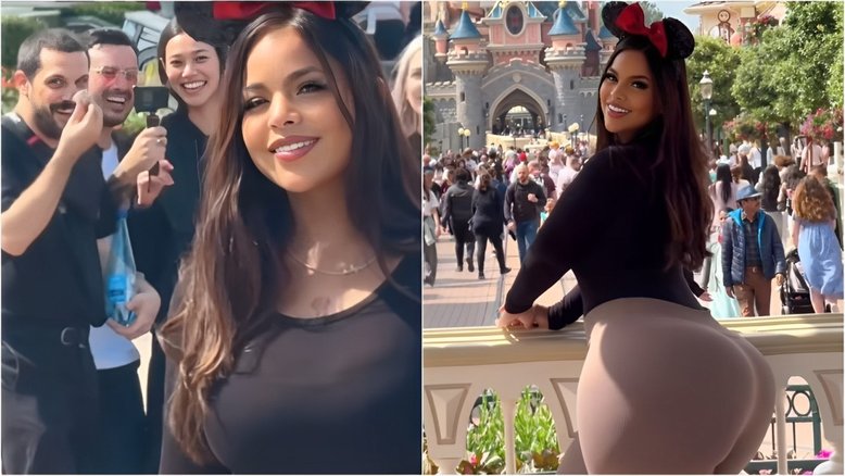 Modelo com superquadril chama atenção na Disney e lamenta: ‘Me olhavam feio o tempo todo’