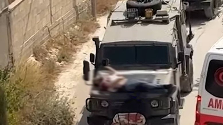 Homem palestino foi amarrado a jipe