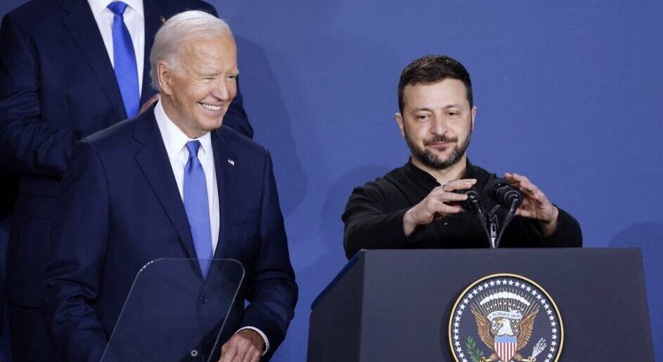 Biden apresenta Zelensky como Putin durante cerimônia da Otan e se corrige