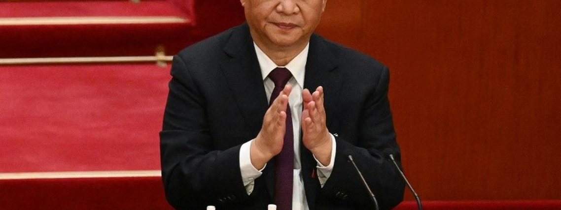 O presidente da China, Xi Jinping, durante o Congresso do Partido Comunista em outubro de 2022 - AFP