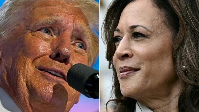 O ex-presidente dos EUA Donald Trump e a vice-presidente Kamala Harris | AFP/Arquivos