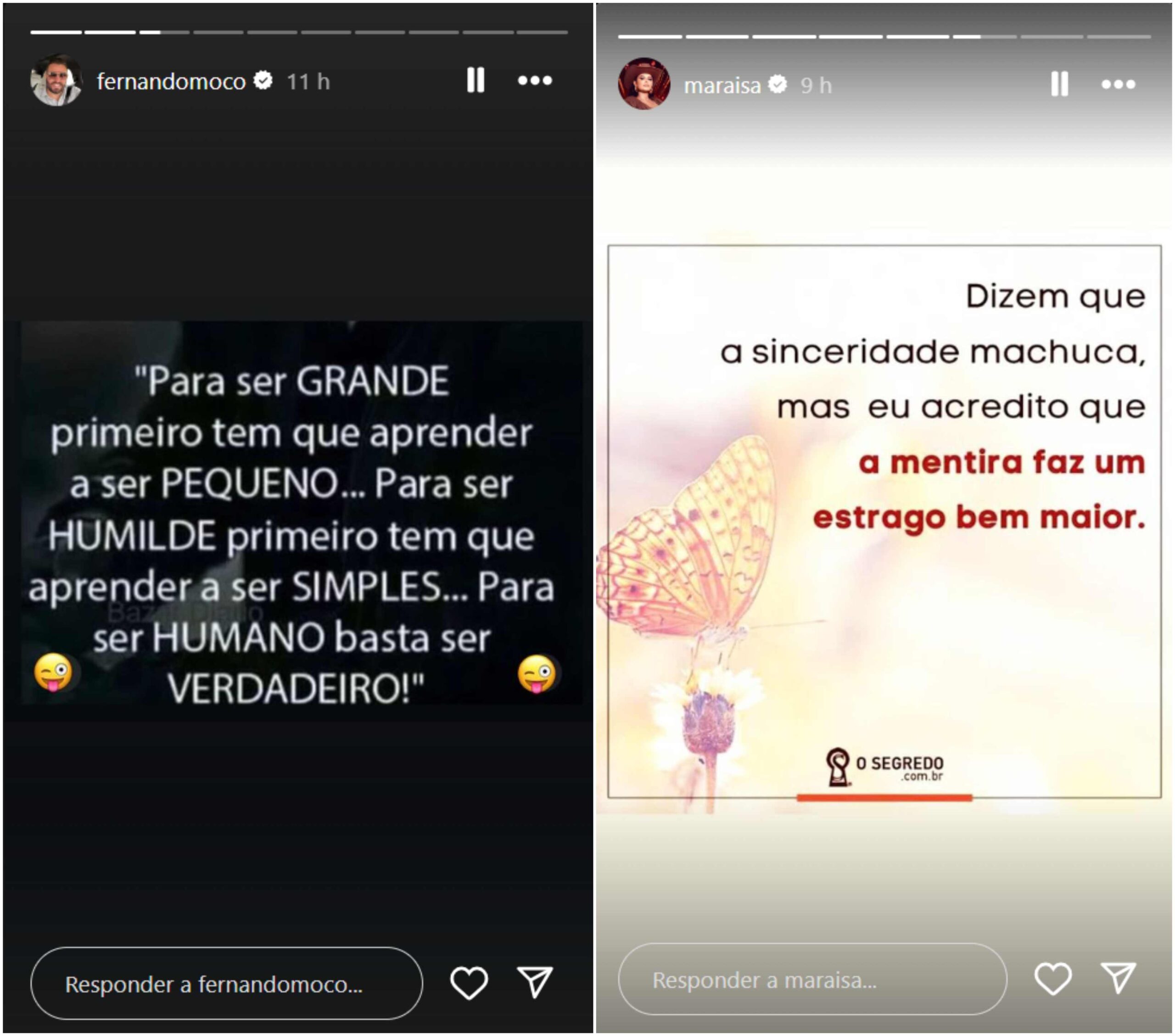 Em meio a rumores de término, Maraisa e Fernando Mocó trocam indiretas na web