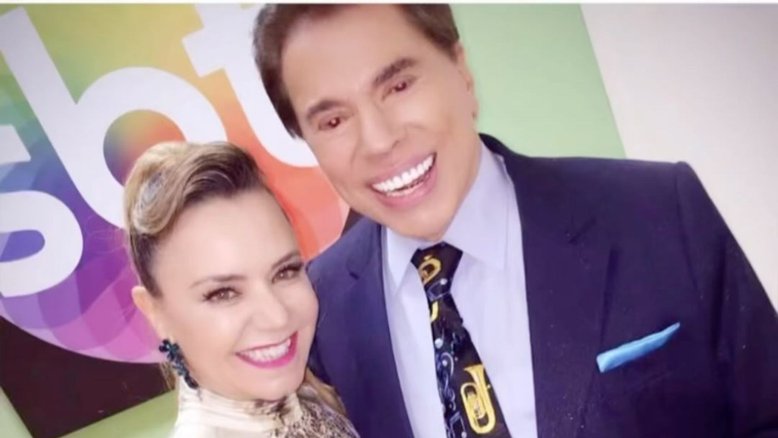 Flor Fernandez e Silvio Santos