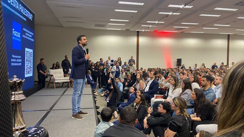 Pablo Marçal durante palestra no Expo Center Norte - 26/07/2024