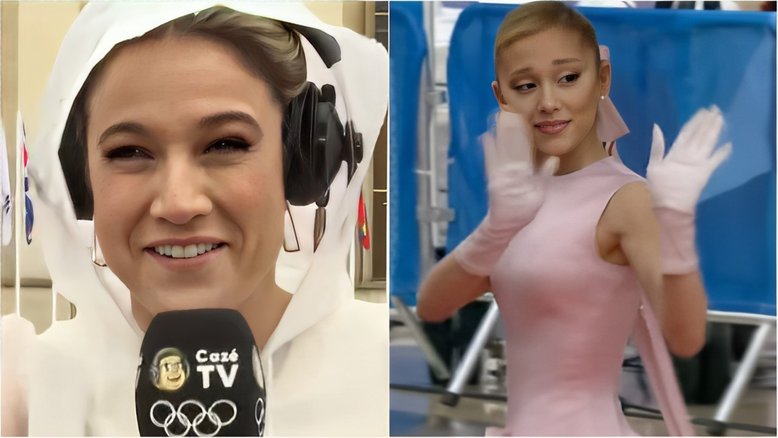 Fernanda Gentil ganha beijo de Ariana Grande em Paris e comemora; vídeo