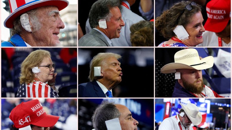 Curativos de orelha no estilo Trump viram moda na convenção do Partido Republicano