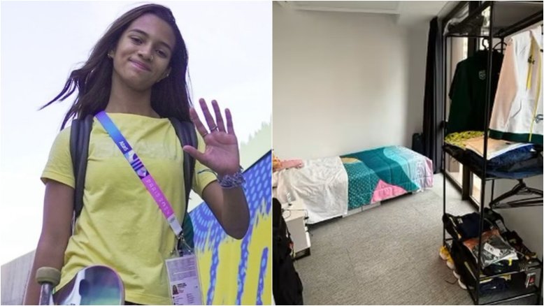 Após polêmica da ausência da mãe como acompanhante, Rayssa Leal mostra imagem de seu quarto arrumado na Vila Olímpica