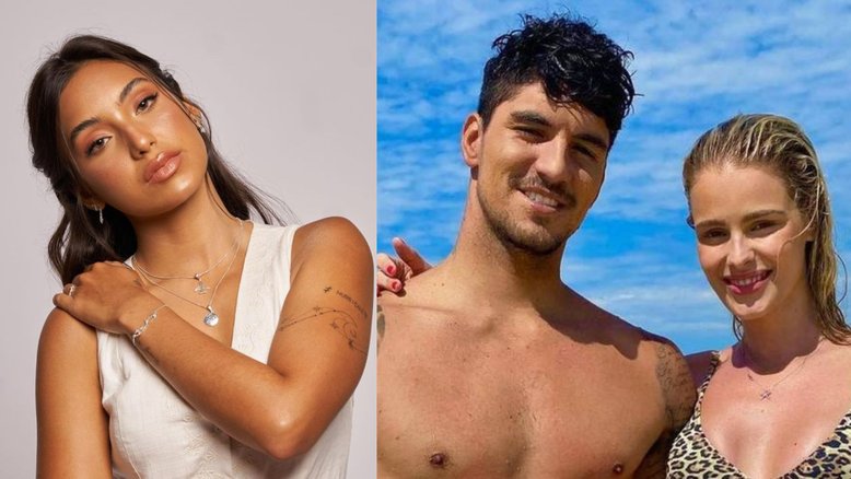 Vanessa Lopes (esq.) e Gabriel Medina e Yasmin Brunet (dir.)